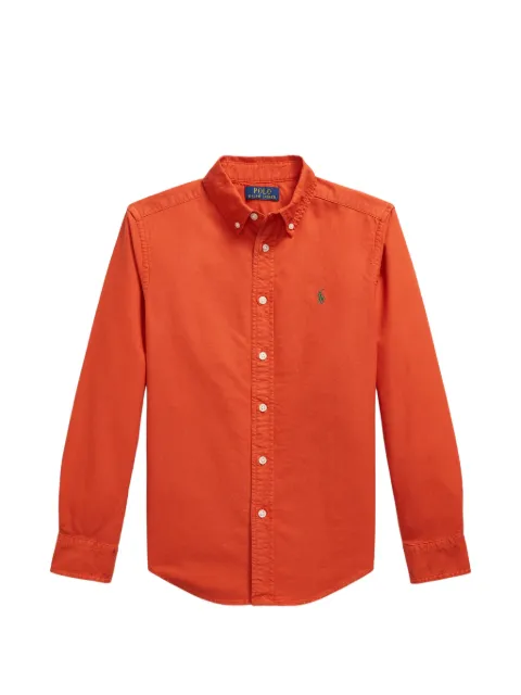 POLO RALPH LAUREN KIDS Stückgefärbtes Hemd mit Pony-Stickerei