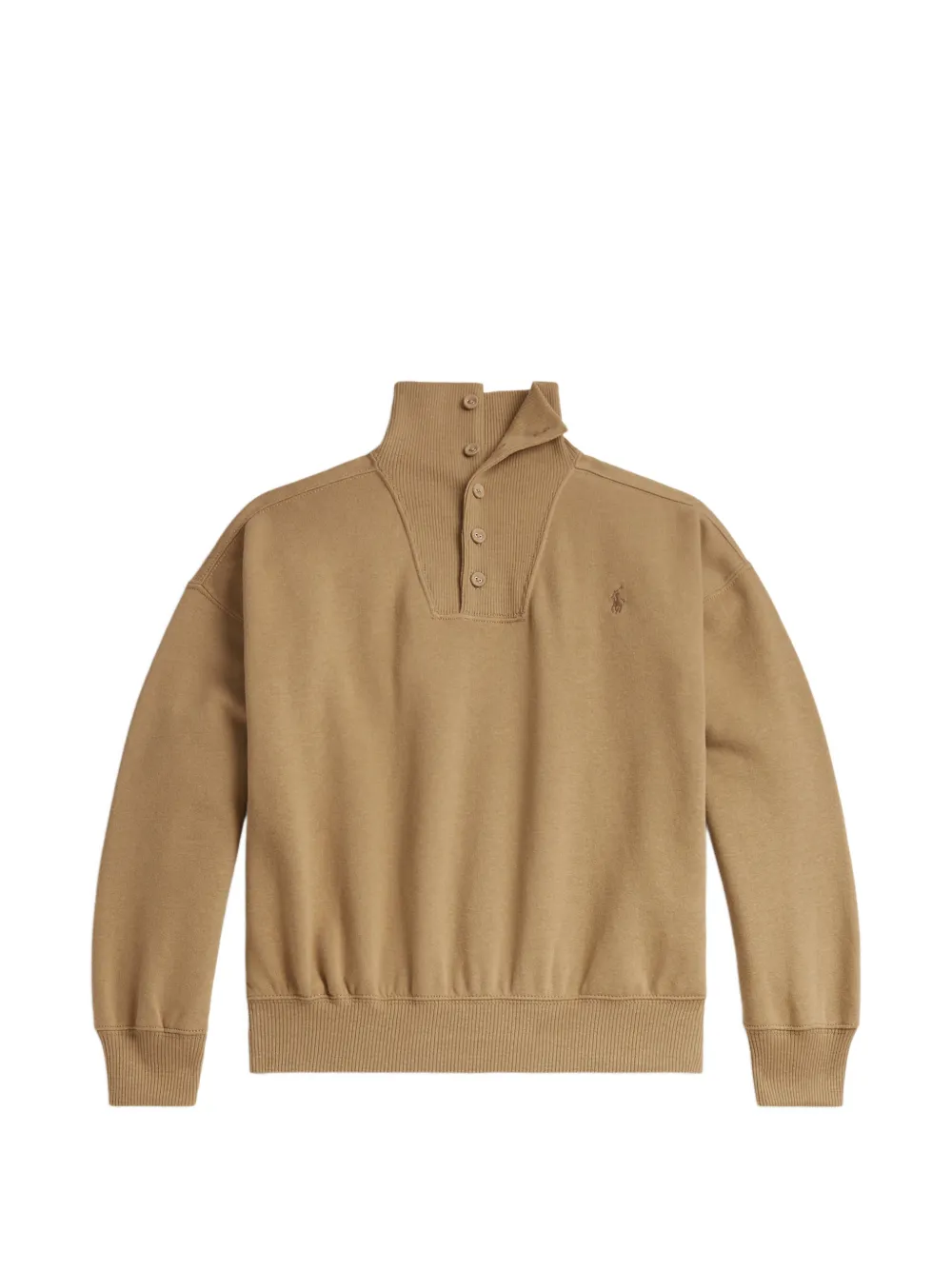 POLO RALPH LAUREN KIDS Felpa con scollo a imbuto - Marrone
