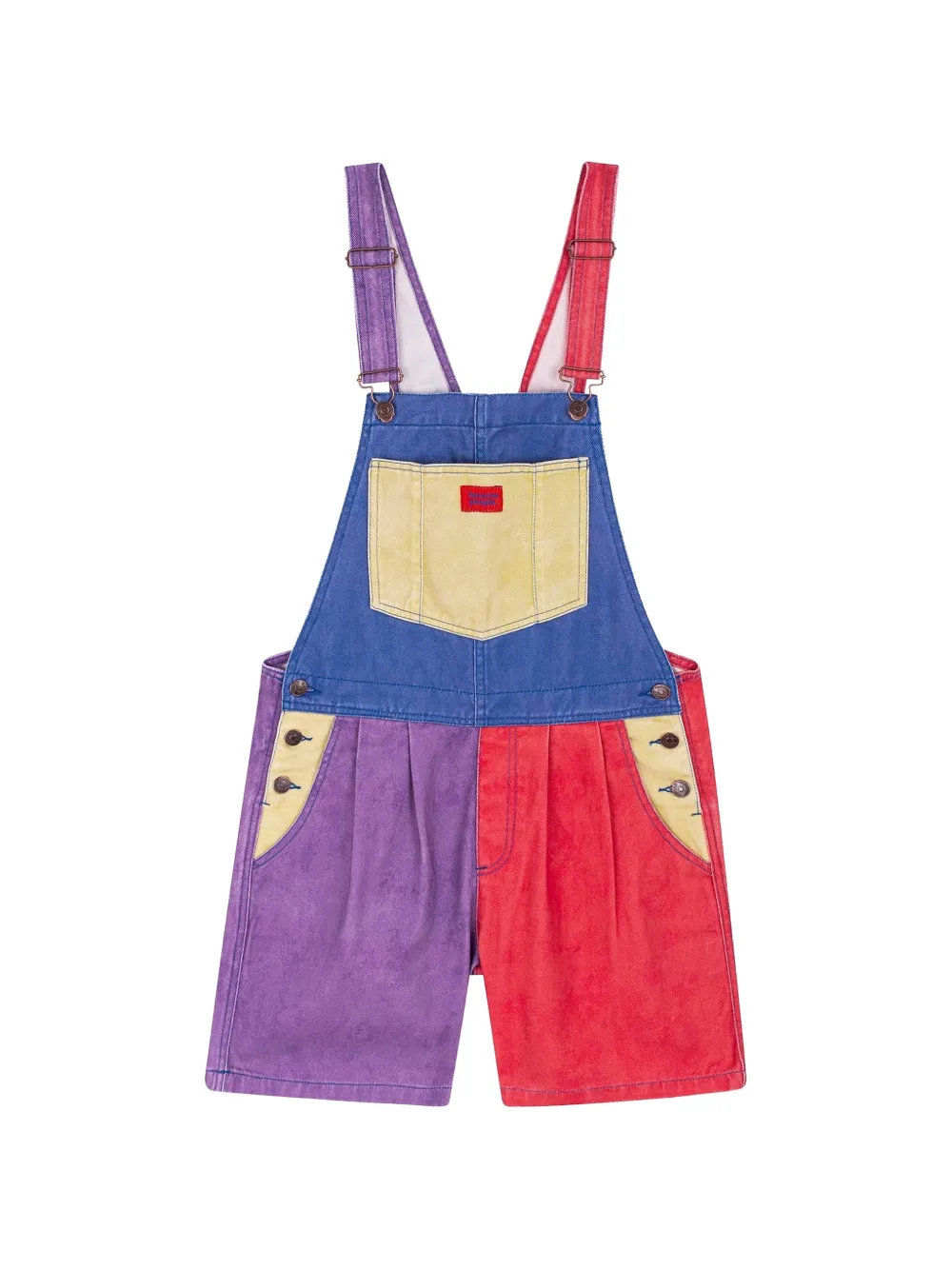 Favorite People Mozzarela colour-block adjustable-straps overalls - Blu