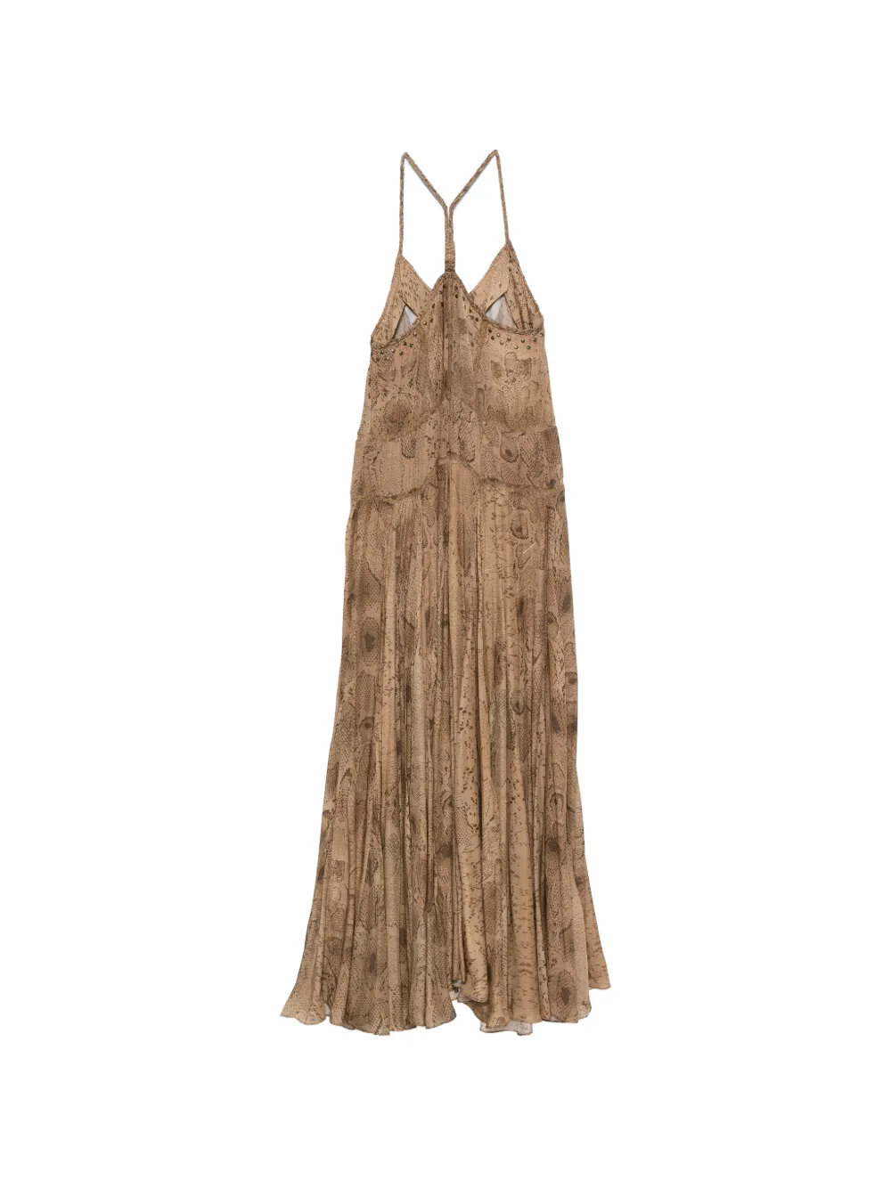 Mes Demoiselles Maxi-jurk met slangenprint Beige