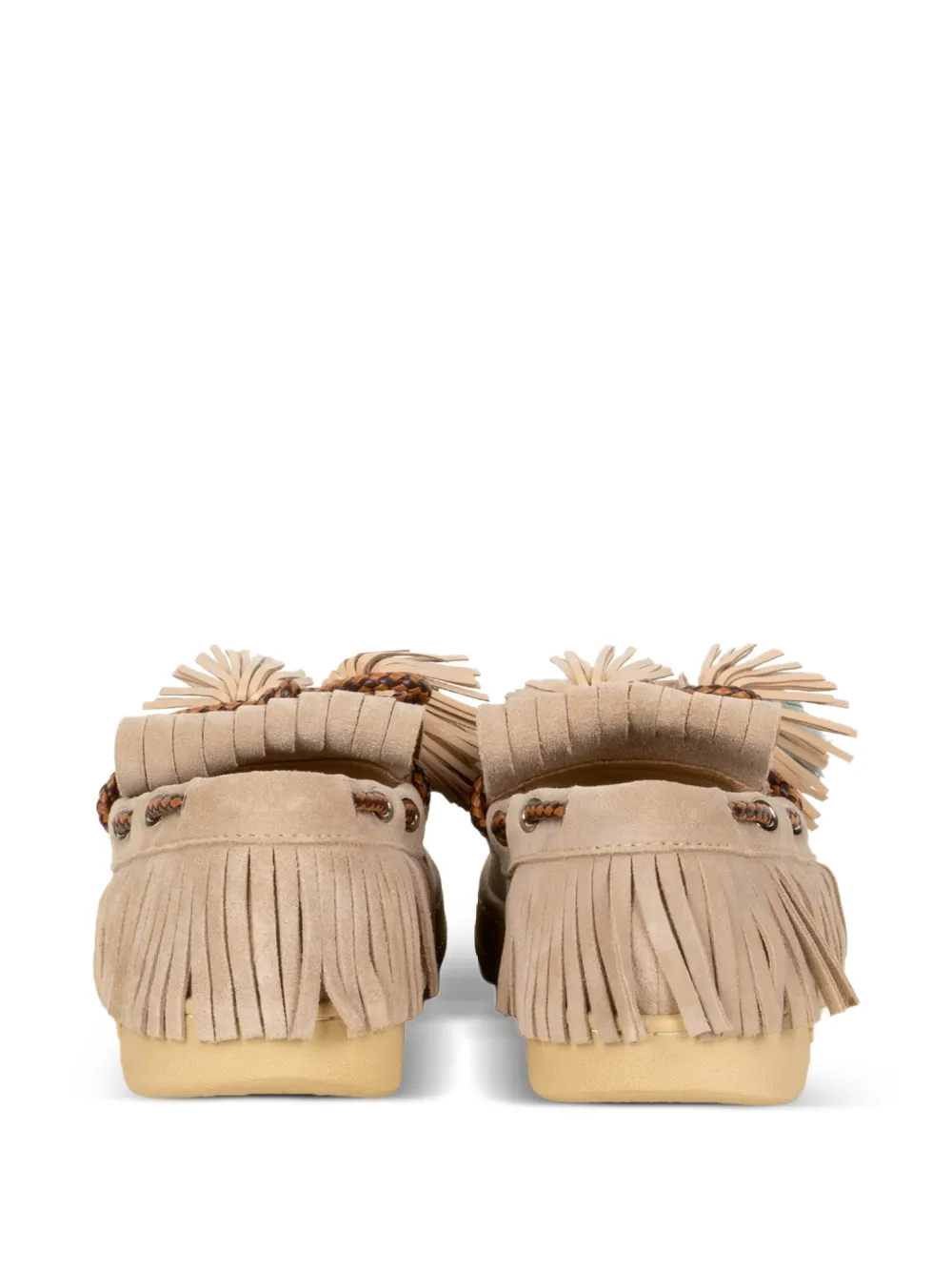 Elena Iachi tassel-detail fringed loafers Beige