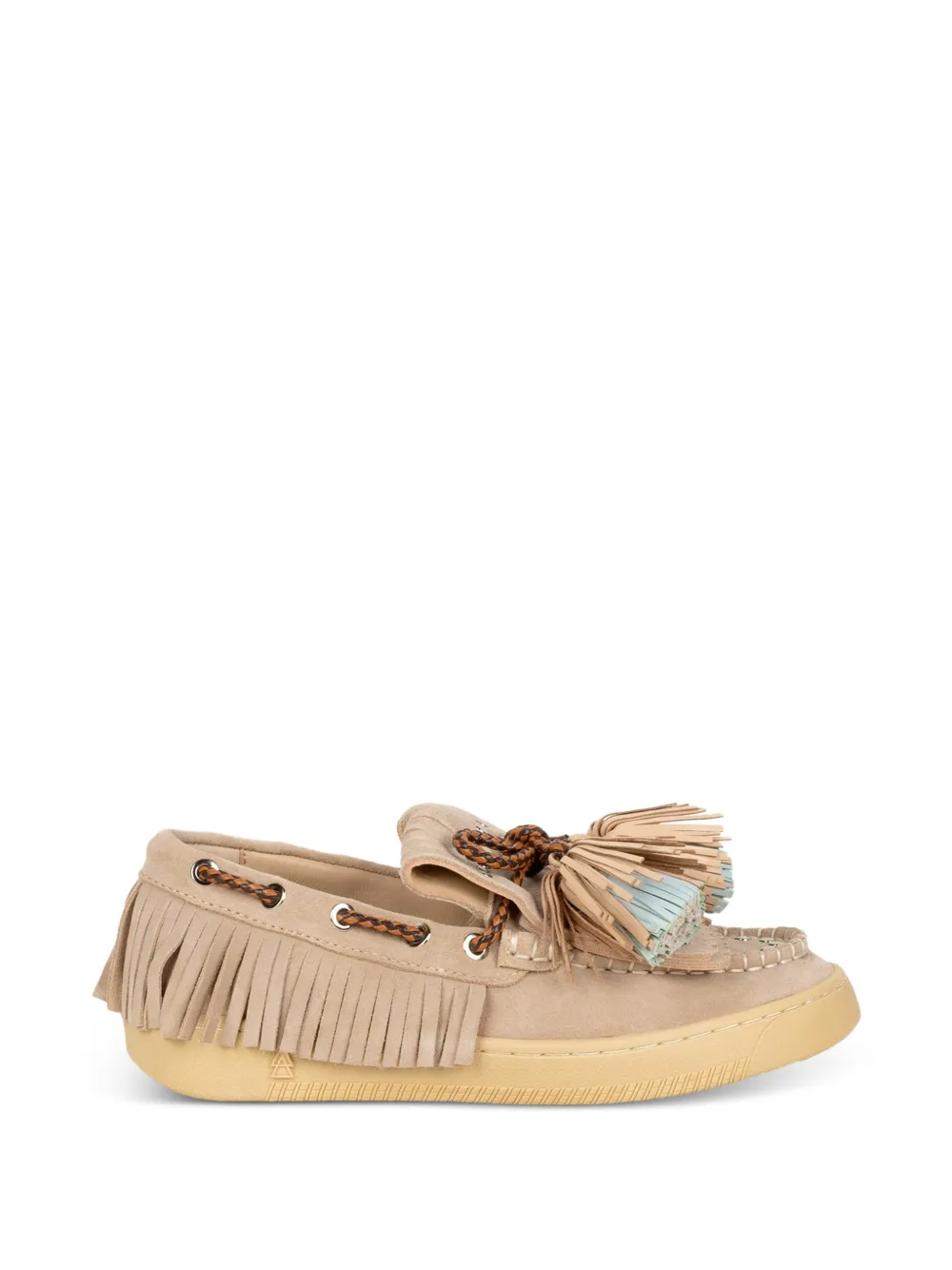 Elena Iachi tassel-detail fringed loafers Beige