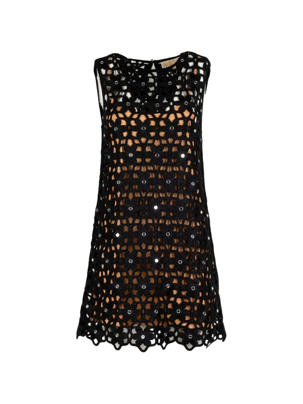 Michael Kors floral-appliqué mini dress - Nero