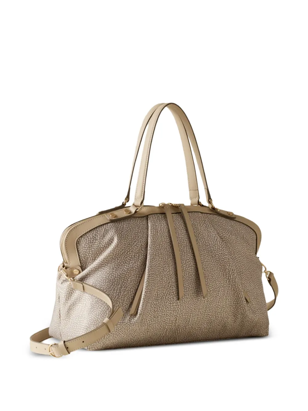  Borbonese Bolso Shopper Frame Mediano - Neutro 