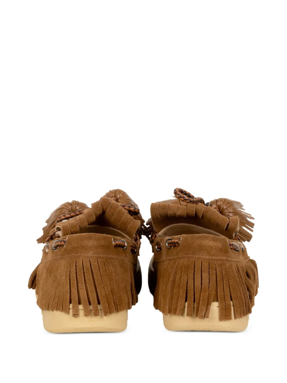 Elena Iachi Loafers met kwastje en franje Bruin