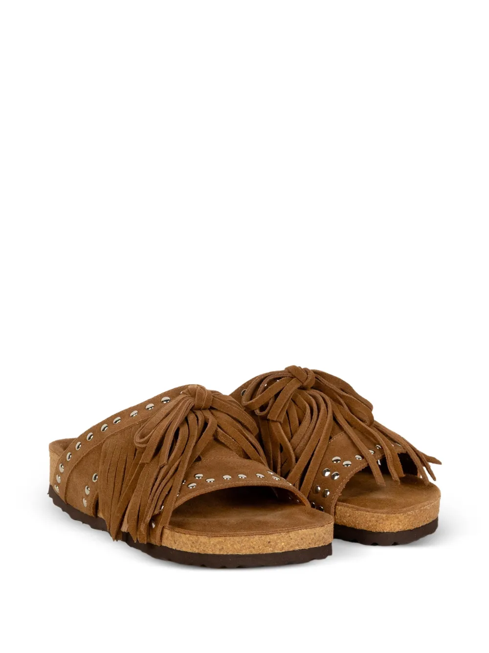 Elena Iachi fringed studded sandals Bruin