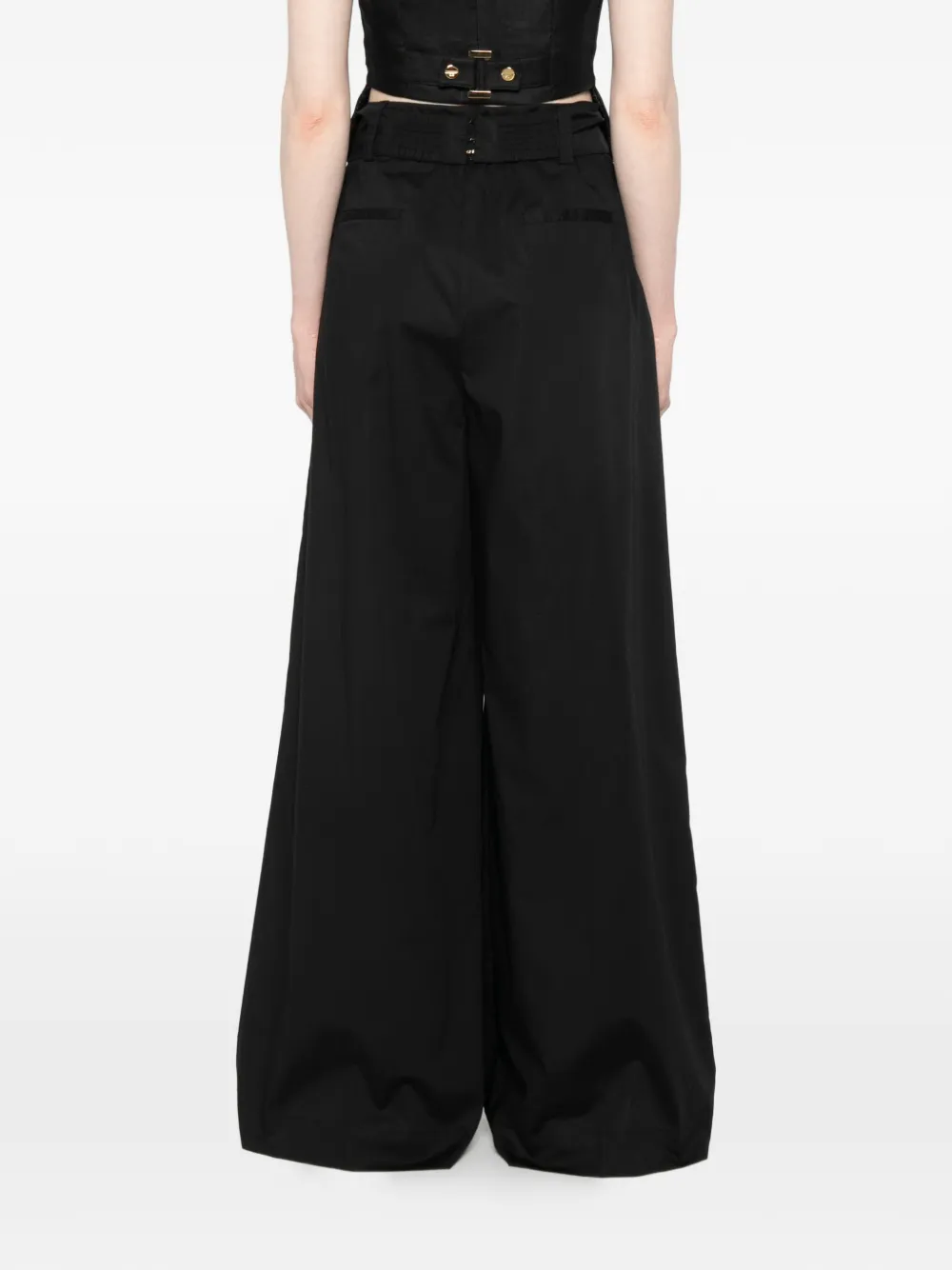 TWINSET Broek met wijde pijpen Zwart