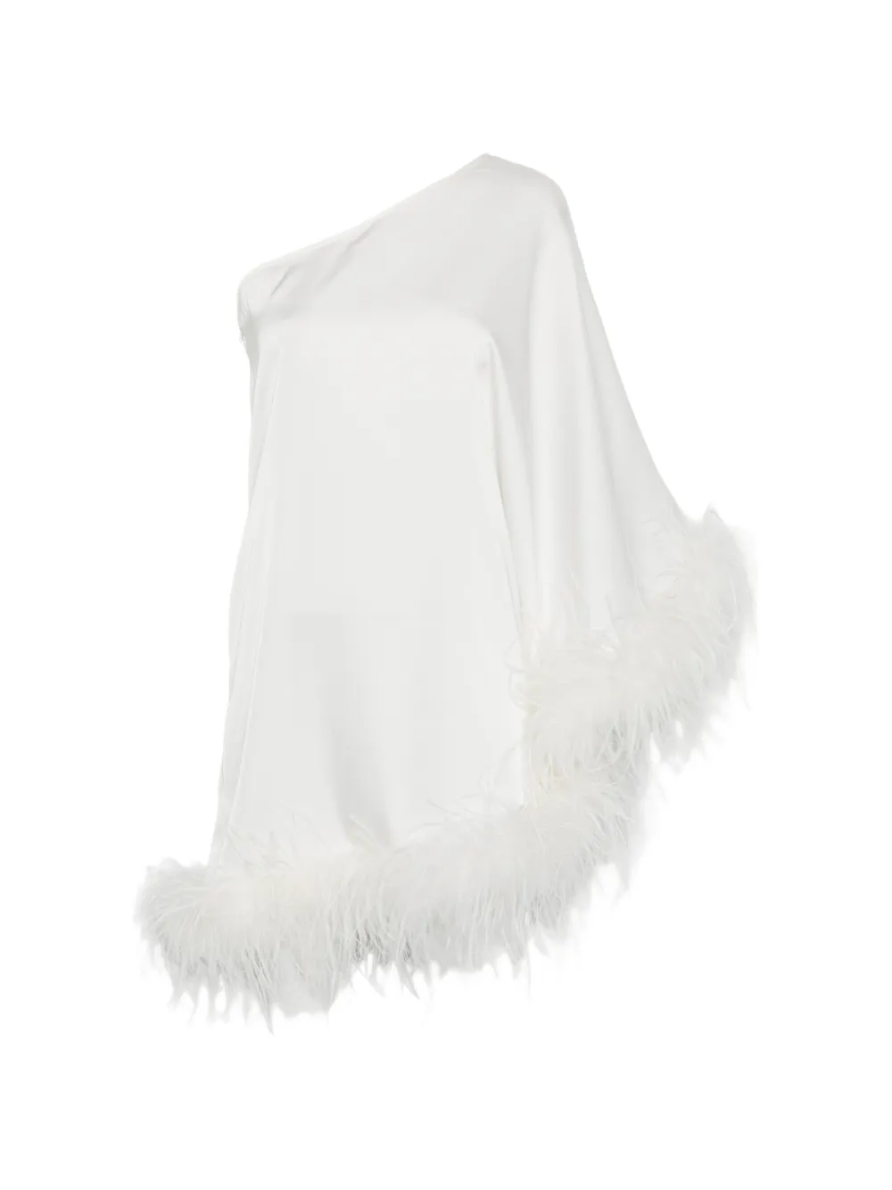 ALESSANDRO LEGORA feather-trim mini dress - Weiß