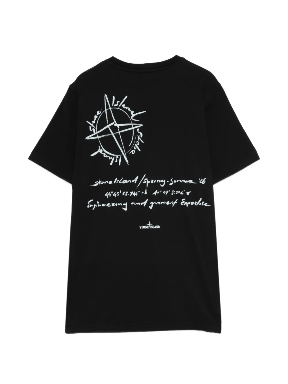 Stone Island Junior T-shirt met logoprint Zwart