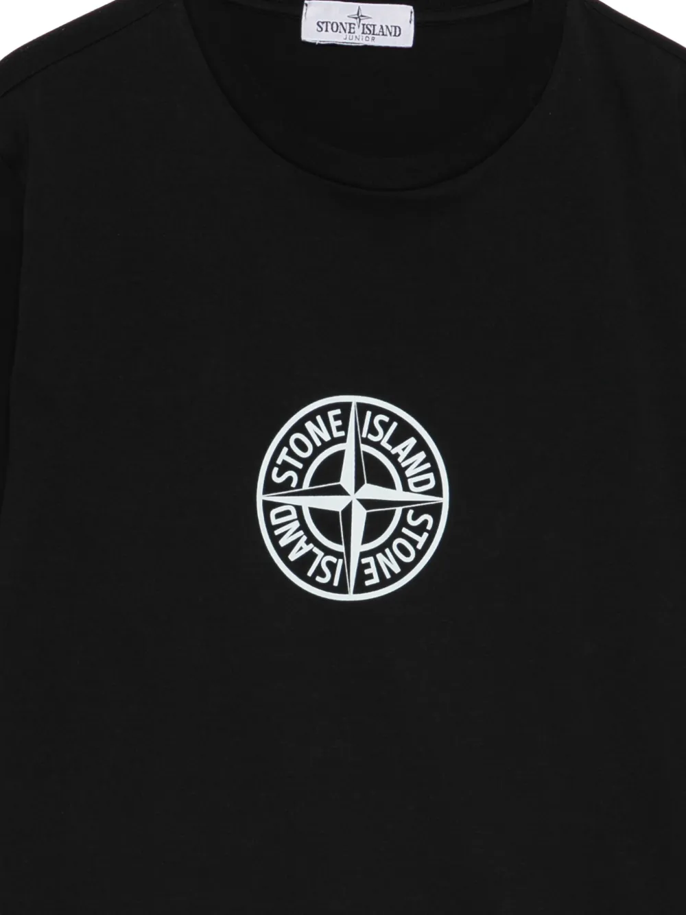 Stone Island Junior T-shirt met logoprint Zwart
