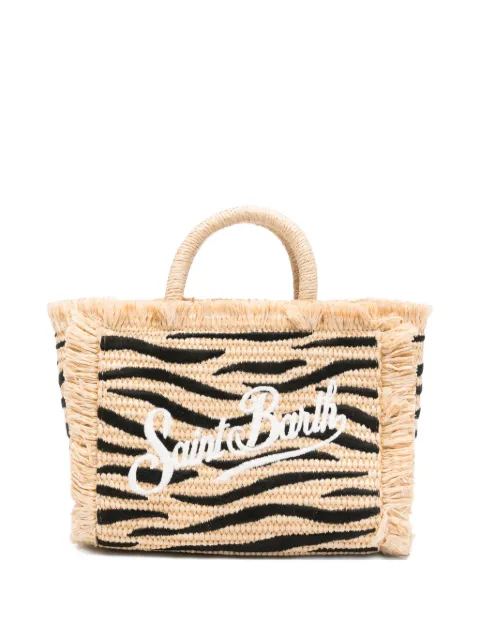 MC2 Saint Barth zebra-print frayed shoulder bag
