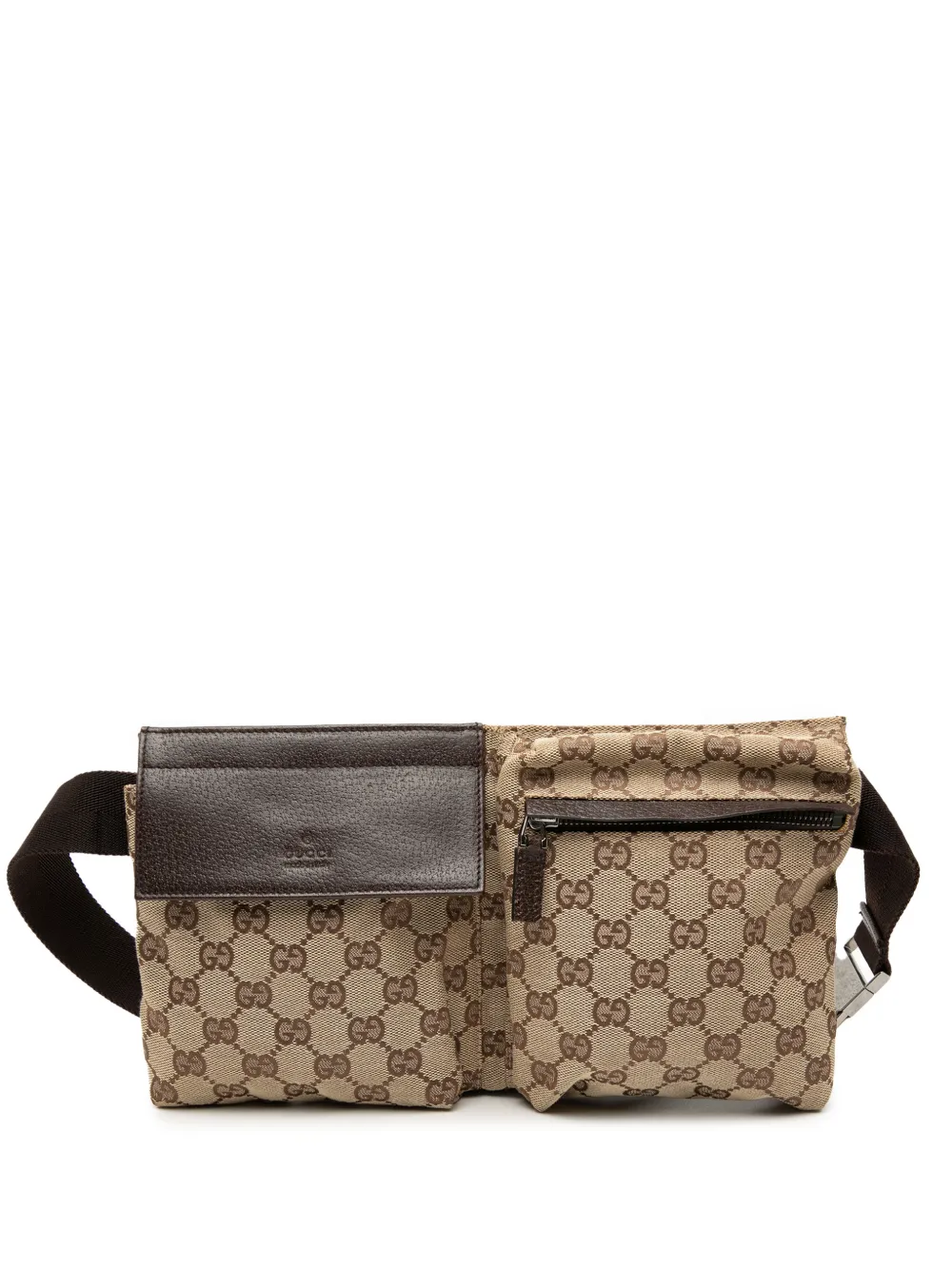 Gucci Pre-Owned 2000-2015 GG Canvas Double Pocket belt bag - Marrone
