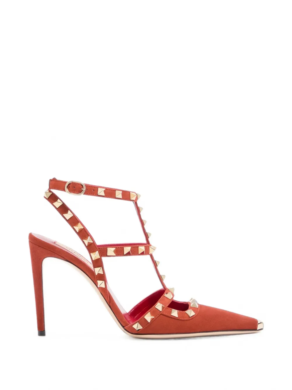 Valentino Garavani Pumps Rockstud in pelle scamosciata 100mm - Rosso