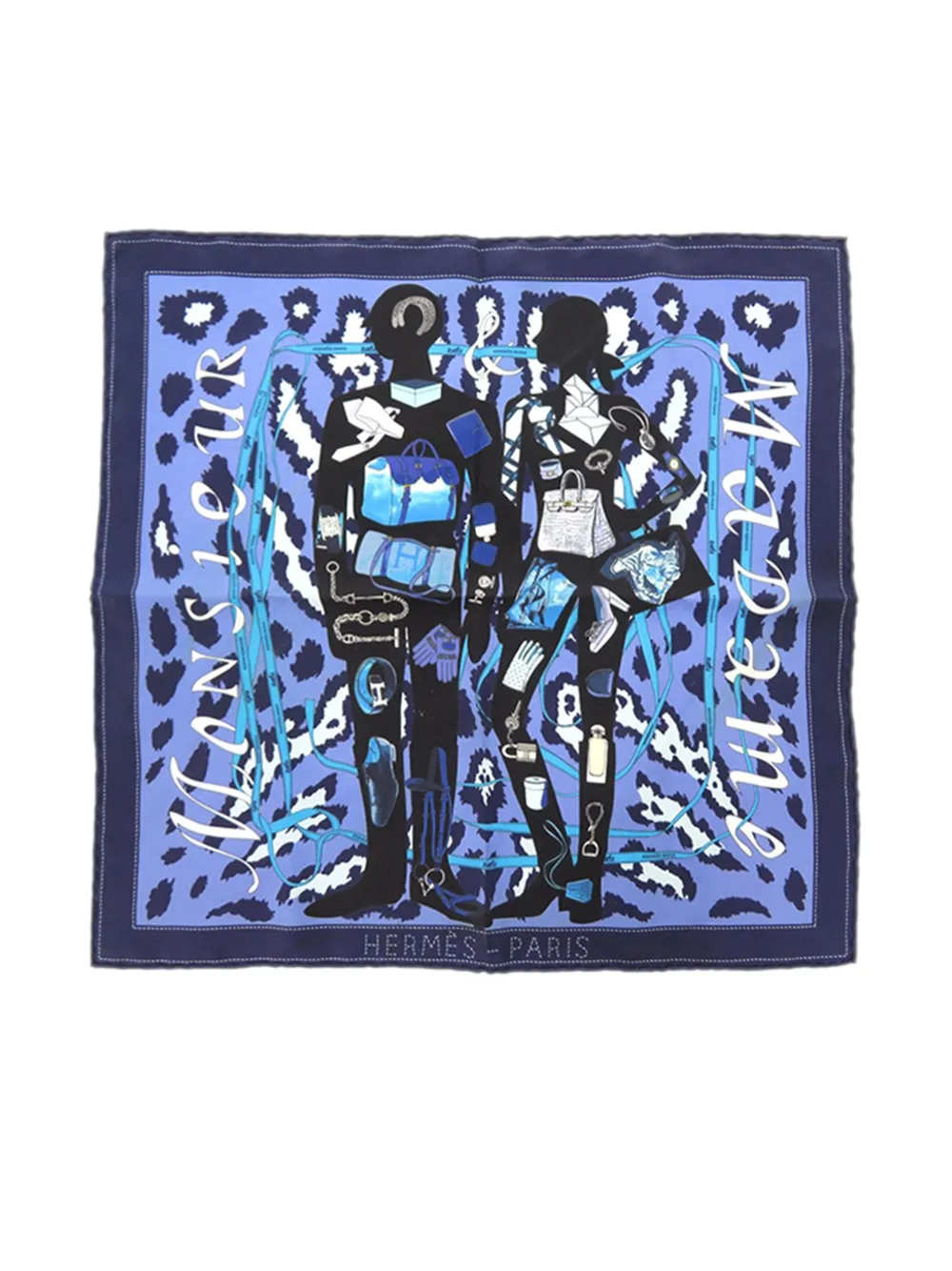 Hermès Pre-Owned 2000-2010 Monsieur Et Madame Silk Scarf scarves - Blau