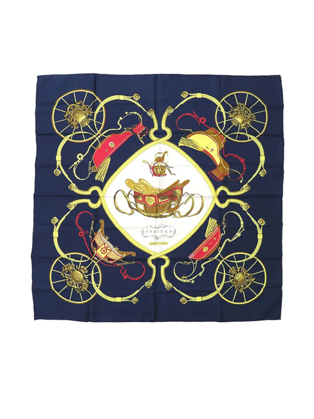 Hermès Pre-Owned 2000-2025 Springs Silk Scarf 90 scarves - Blau