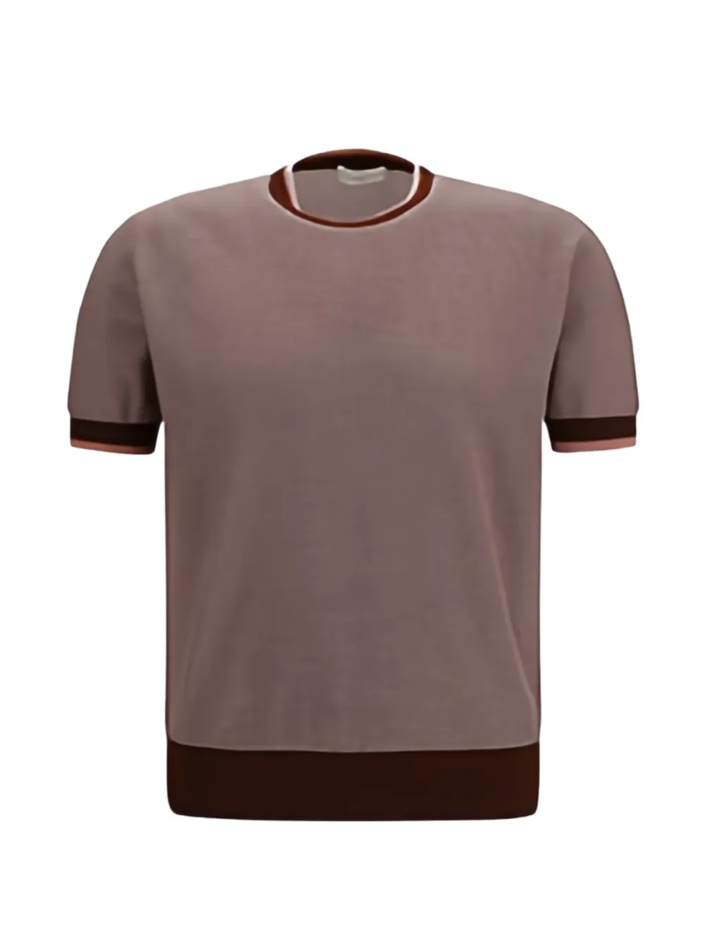 Piacenza Cashmere cotton short sleeve sweater - Marrone