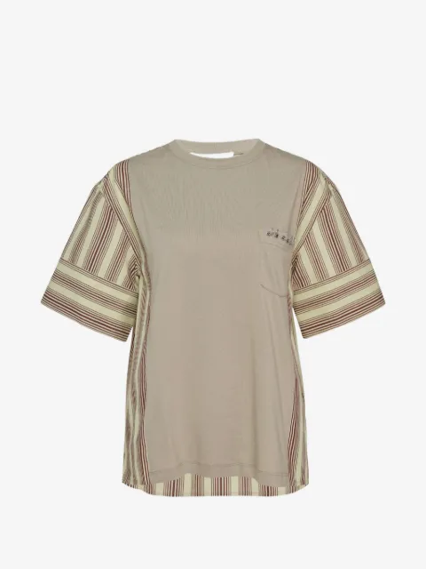 3.1 Phillip Lim playera con bolsillo y panel a rayas