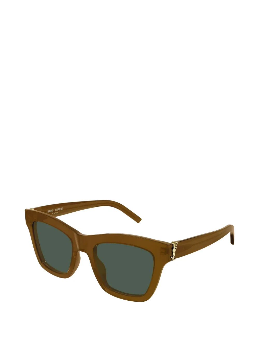  Saint Laurent Eyewear Lunettes De Soleil à Détail Cassandre - Marron 