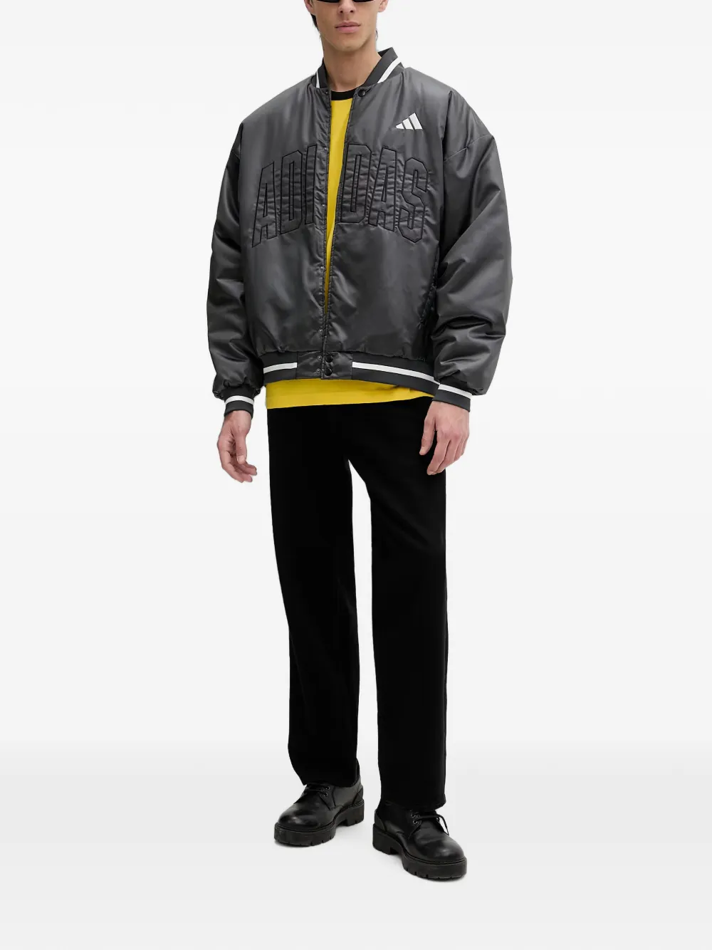 adidas Stadium bomberjack met geborduurd logo Zwart