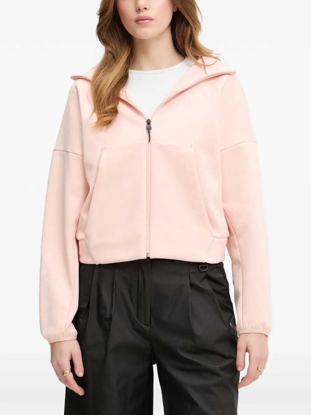adidas Hoodie met logoprint en rits Roze