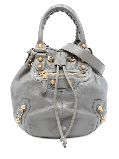 Balenciaga Pre-Owned sac seau Motocross Giant 21 en cuir d'agneau à pompon (2014)