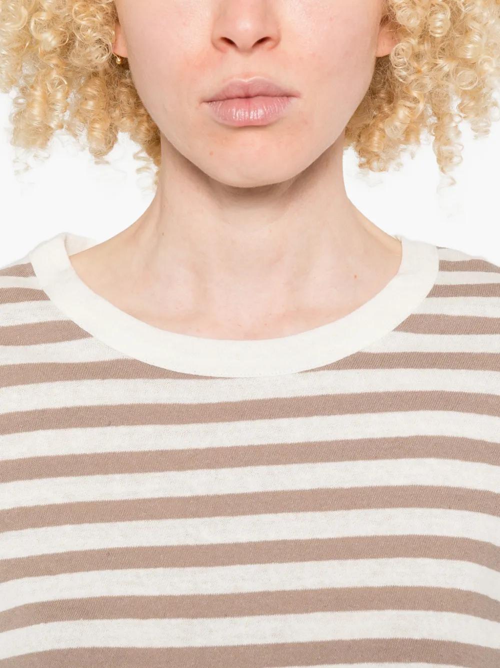 Majestic Filatures Gestreept T-shirt Beige