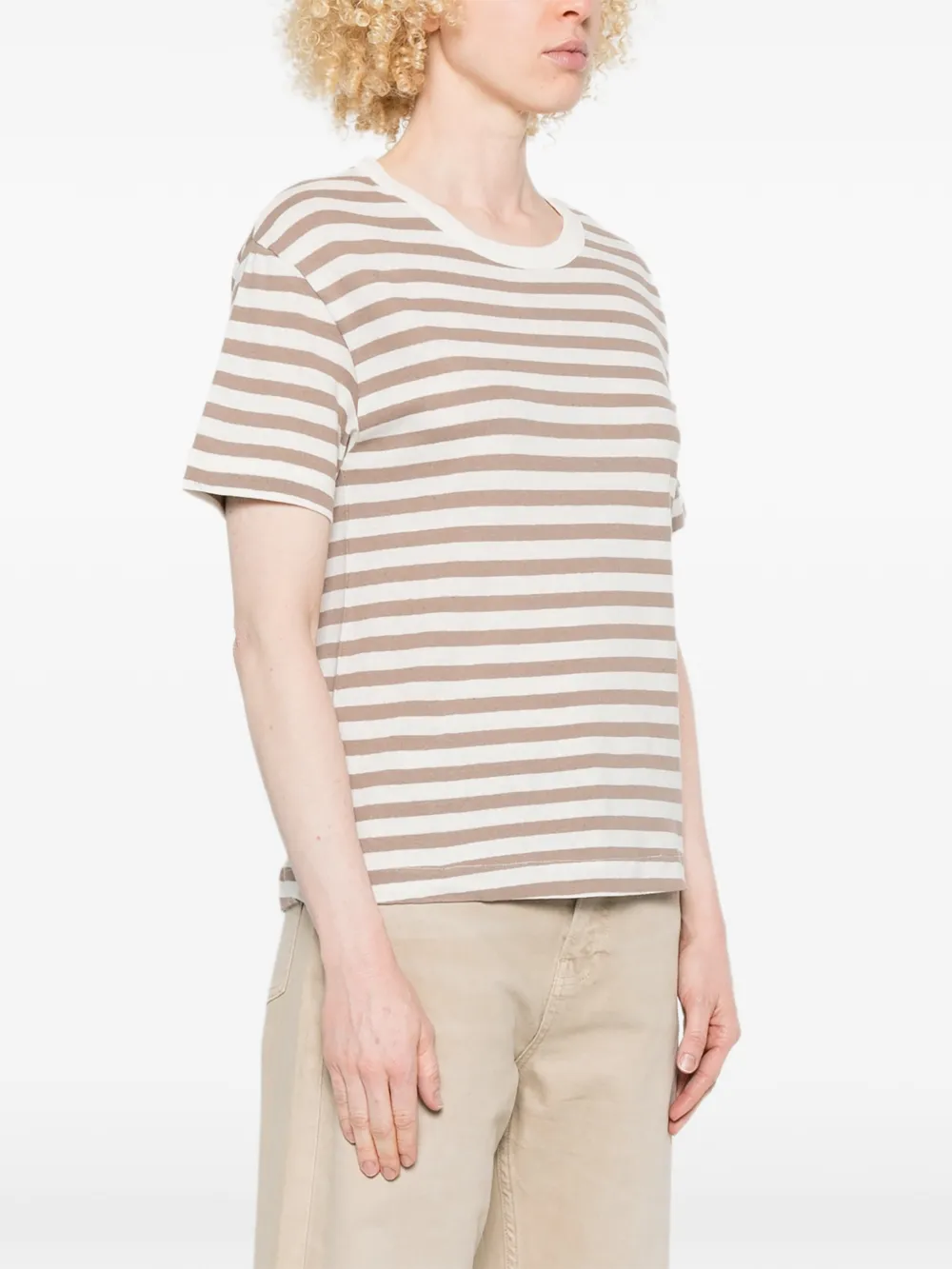 Majestic Filatures Gestreept T-shirt Beige