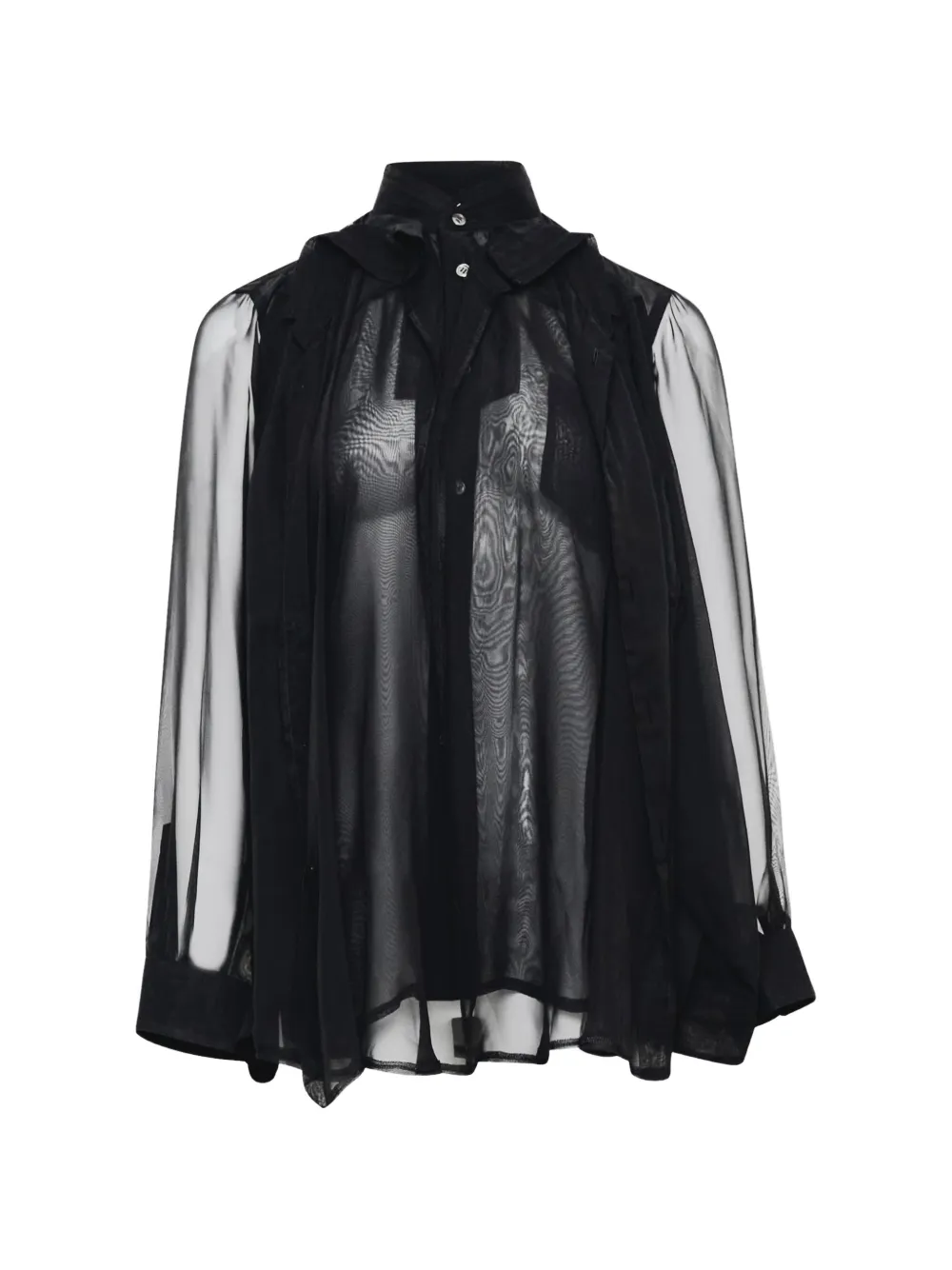 Comme Des Garçons sheer layered-design shirt - Nero
