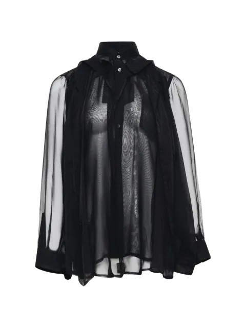 Comme Des Garçons camisa traslúcida con diseño a capas