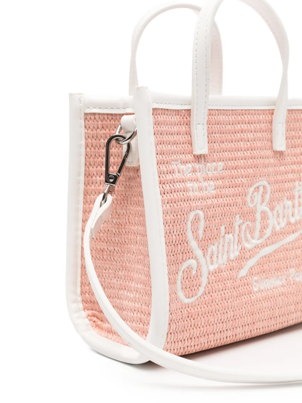 MC2 Saint Barth Geweven schoudertas met borduurwerk Roze
