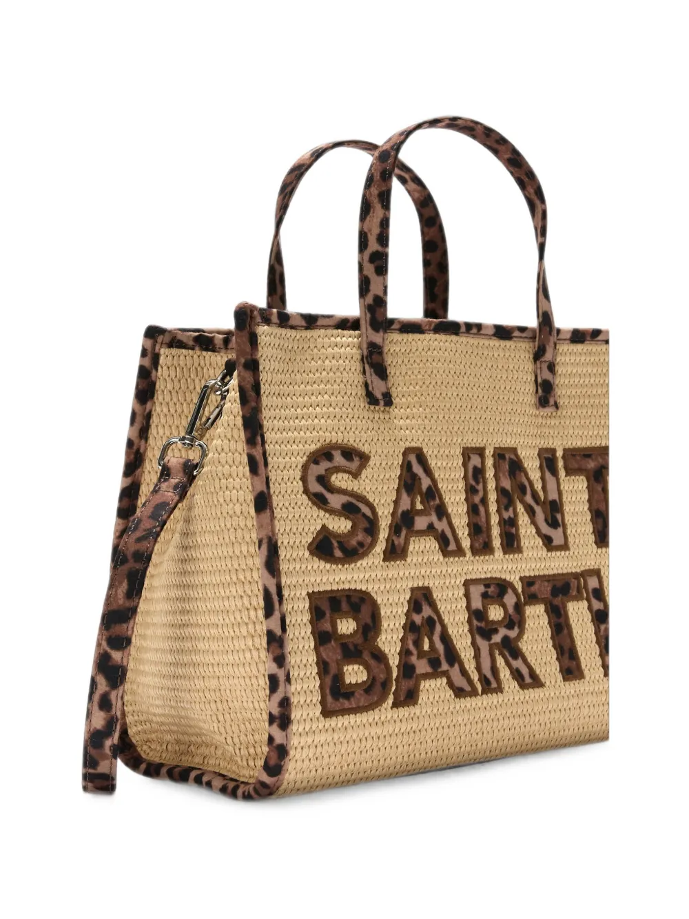 MC2 Saint Barth Medium Vivian shopper met luipaard-print en logo-patch Beige