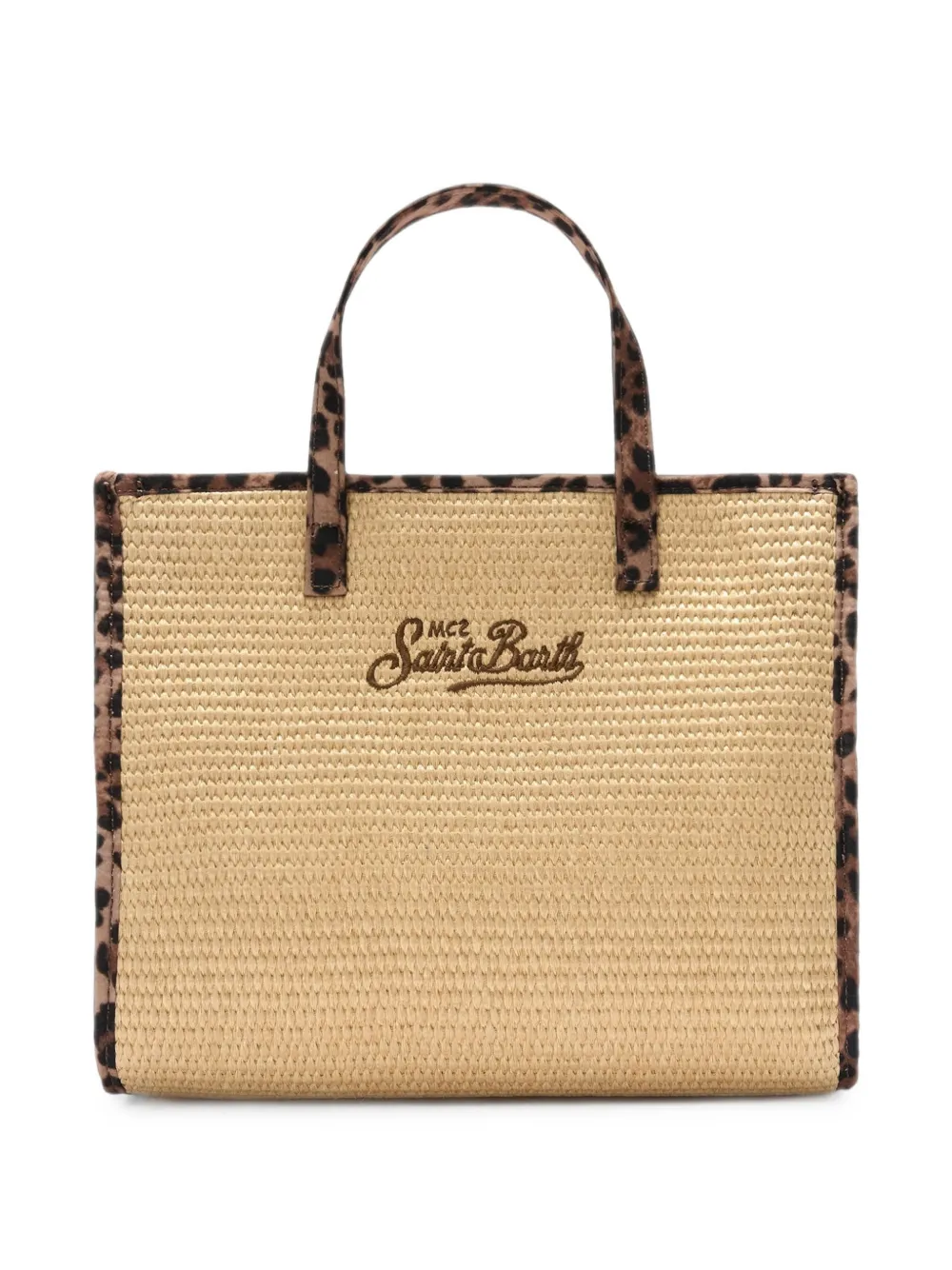 MC2 Saint Barth Medium Vivian shopper met luipaard-print en logo-patch Beige
