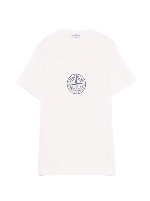 Stone Island Junior playera con logo estampado