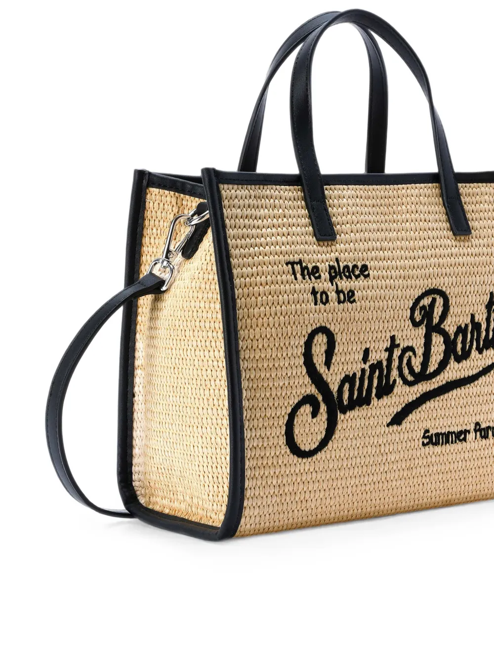 MC2 Saint Barth Tas met handgreep en borduurwerk Beige