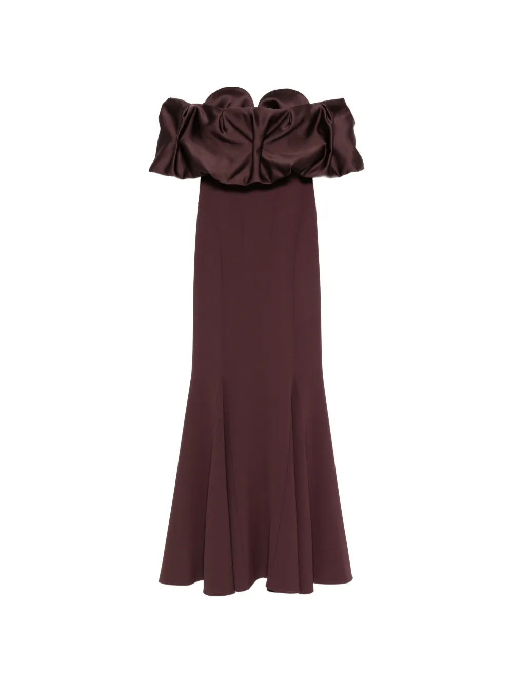 PRONOVIAS PARTY EDIT x Elisabetta Franchi ruffled off-the-shoulder dress - Red