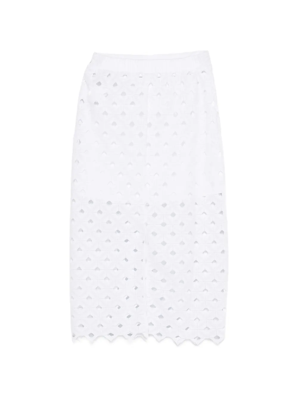  Max Mara Falda Midi Zorro - Blanco 