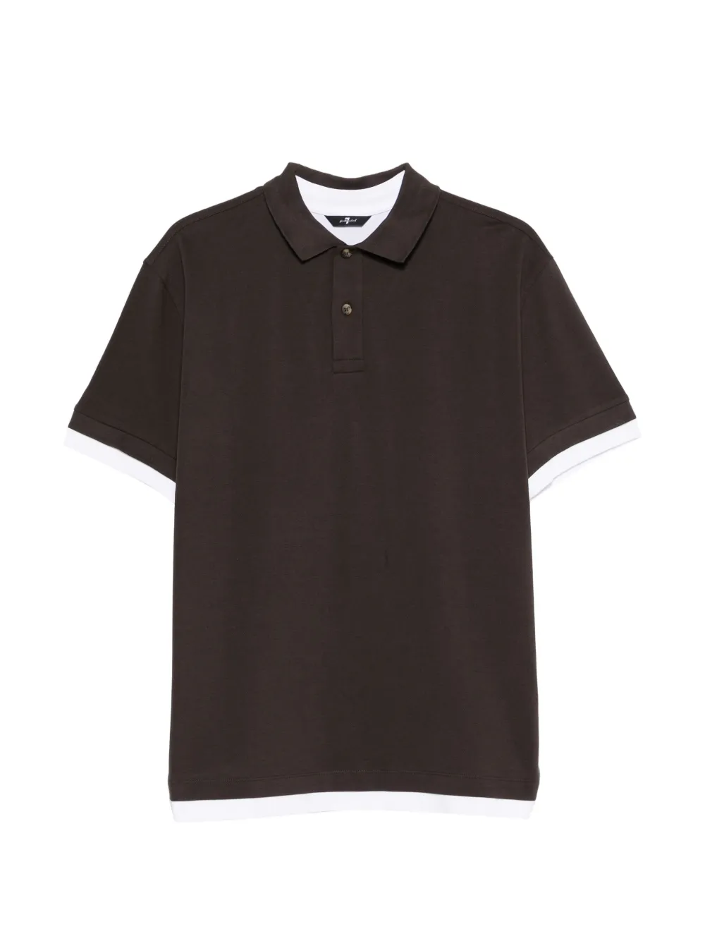 7 For All Mankind layered-effect polo shirt - Marrone