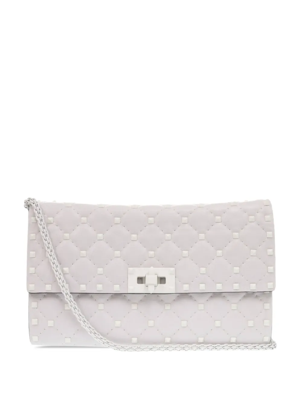 Valentino Garavani Pre-Owned 2000-2017 Lambskin Free Rockstud Spike Wallet On Chain crossbody bag - Bianco