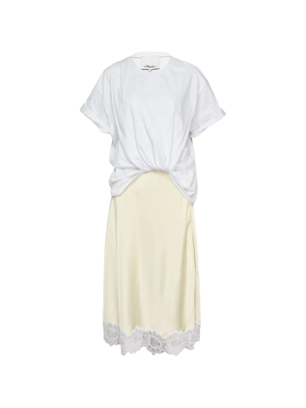 3.1 Phillip Lim lace-trim twisted-front midi dress - Bianco