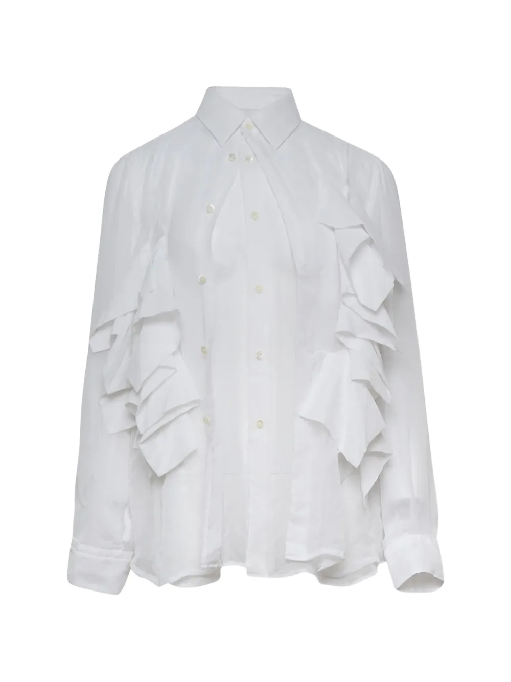 Comme Des Garçons ruffled long-sleeve shirt - Bianco