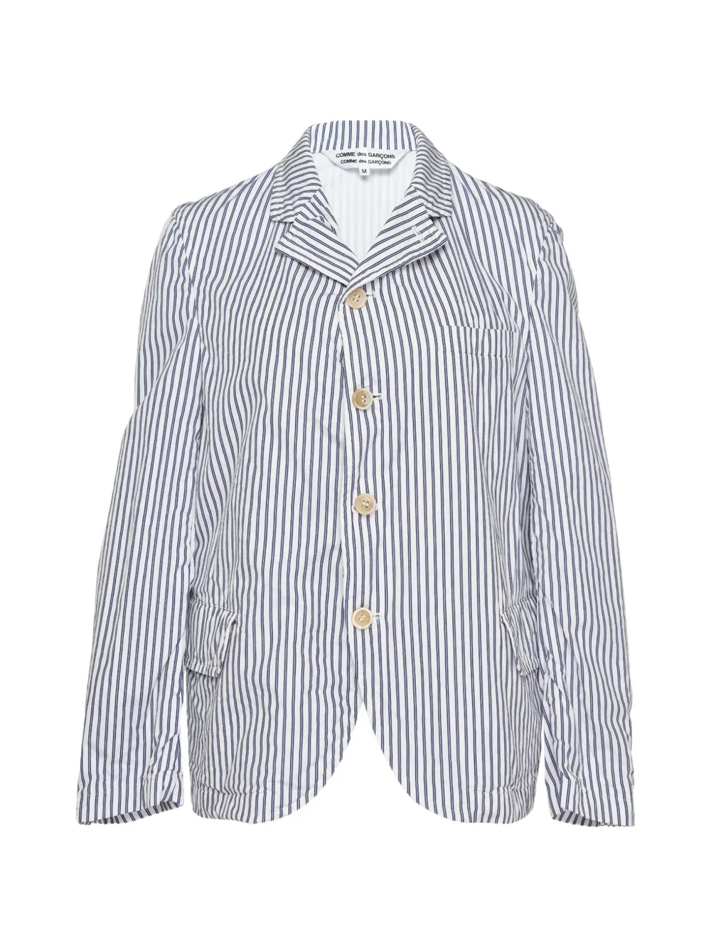 Comme Des Garçons Comme Des Garçons stripe-pattern long-sleeve blazer - Blue