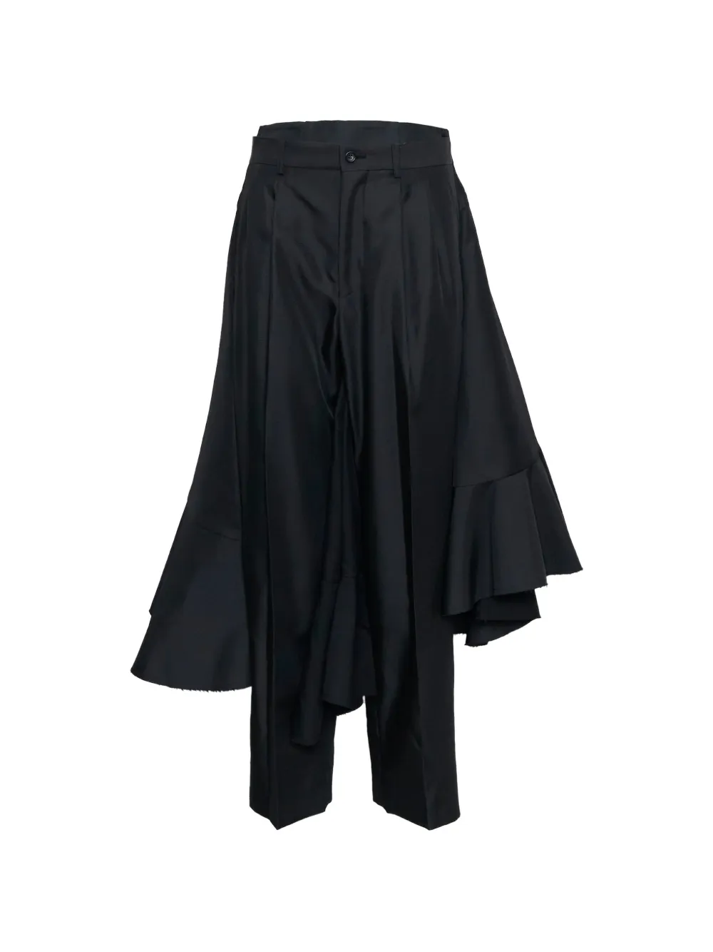 Comme Des Garçons ruffled asymmetric-panel trousers - Nero