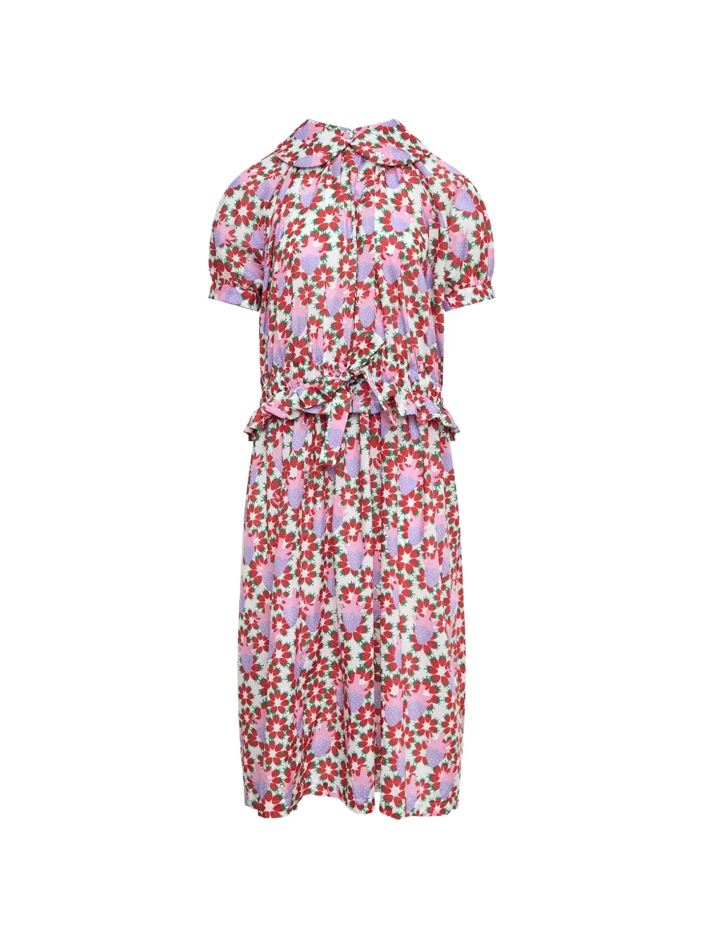 Comme Des Garçons Girl strawberry-print ruffled midi dress - Multicolour