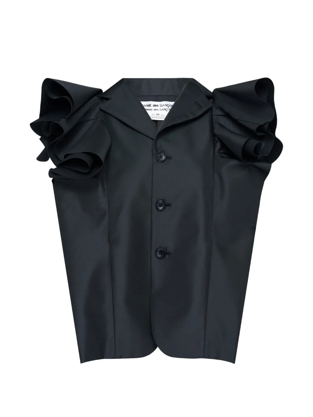 Comme Des Garçons Comme Des Garçons ruffled sleeveless top - Nero