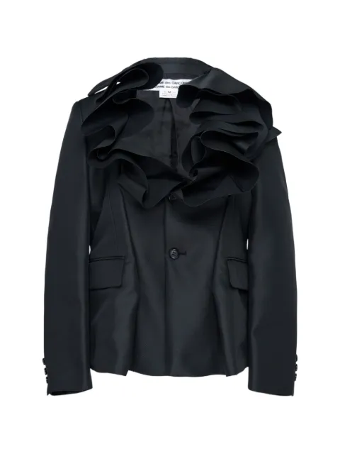 Comme Des Garçons Comme Des Garçons single-breasted ruffled blazer