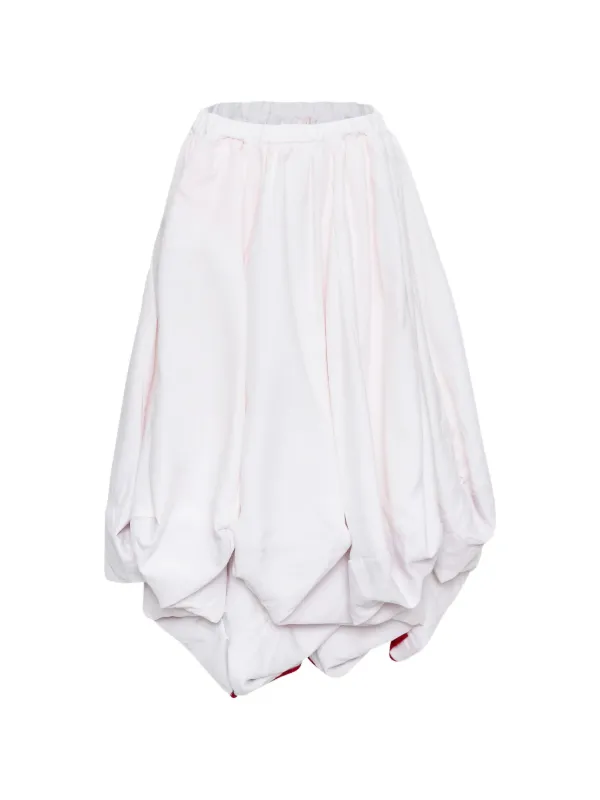 Comme des Garçons Draped Bubble Midi Skirt in White