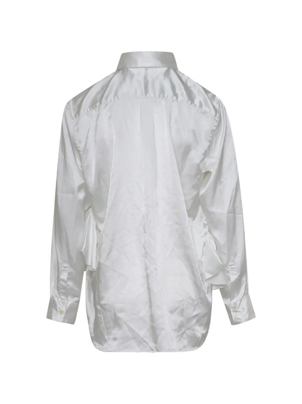 Comme Des Garçons Blouse met ruches en satijnen afwerking Wit