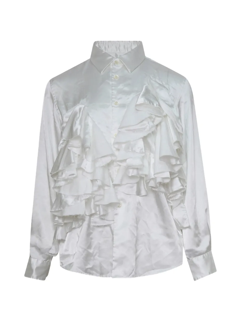 Comme Des Garçons ruffled satin-finish shirt - Bianco