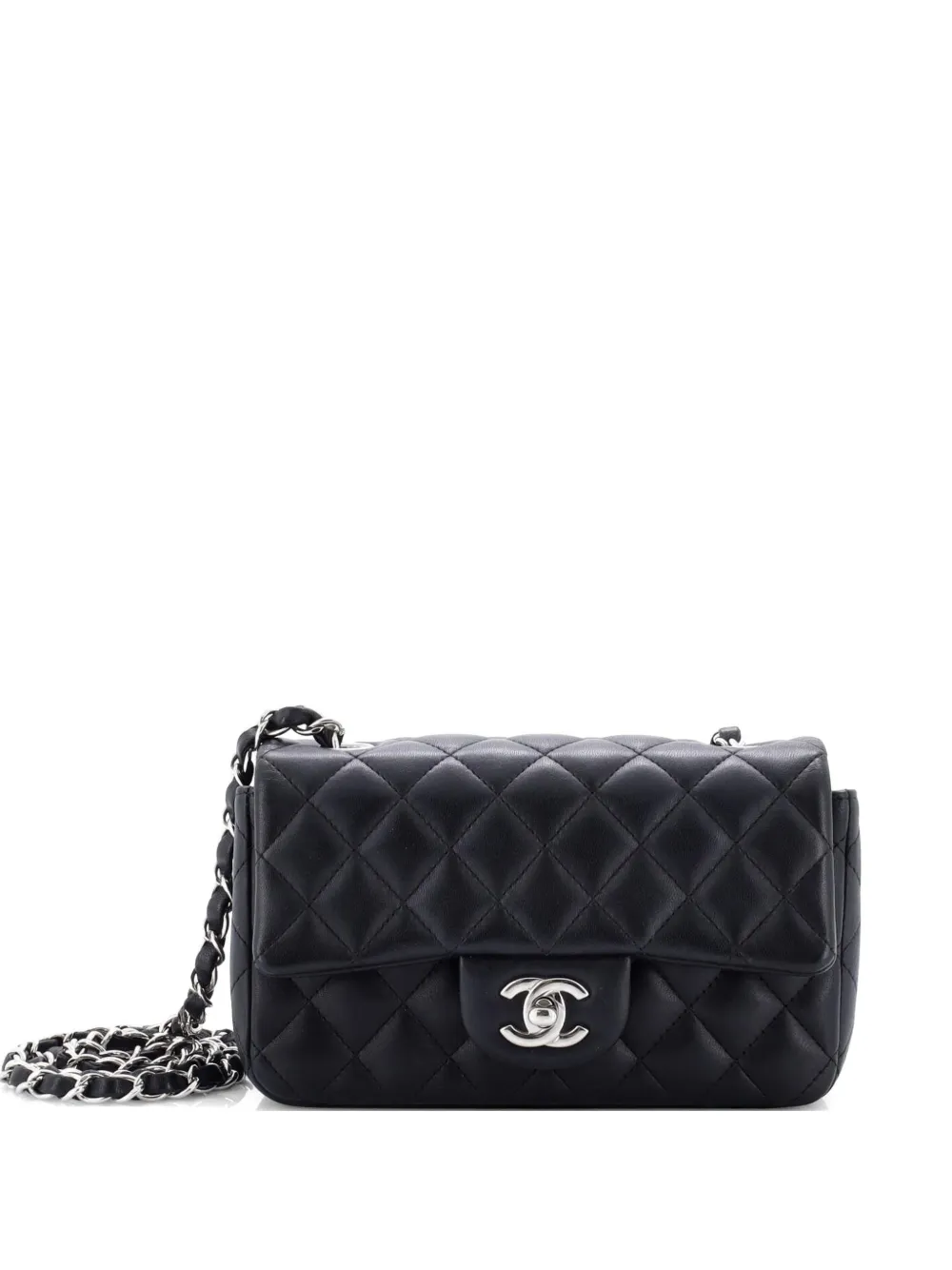 CHANEL Pre-Owned Classic Single Flap Bag Quilted Lambskin Mini crossbody bag - Nero