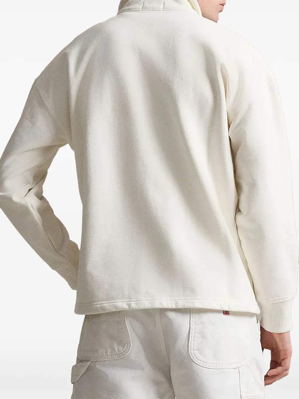 Polo Ralph Lauren logo-embroidered quarter-zip sweatshirt Beige